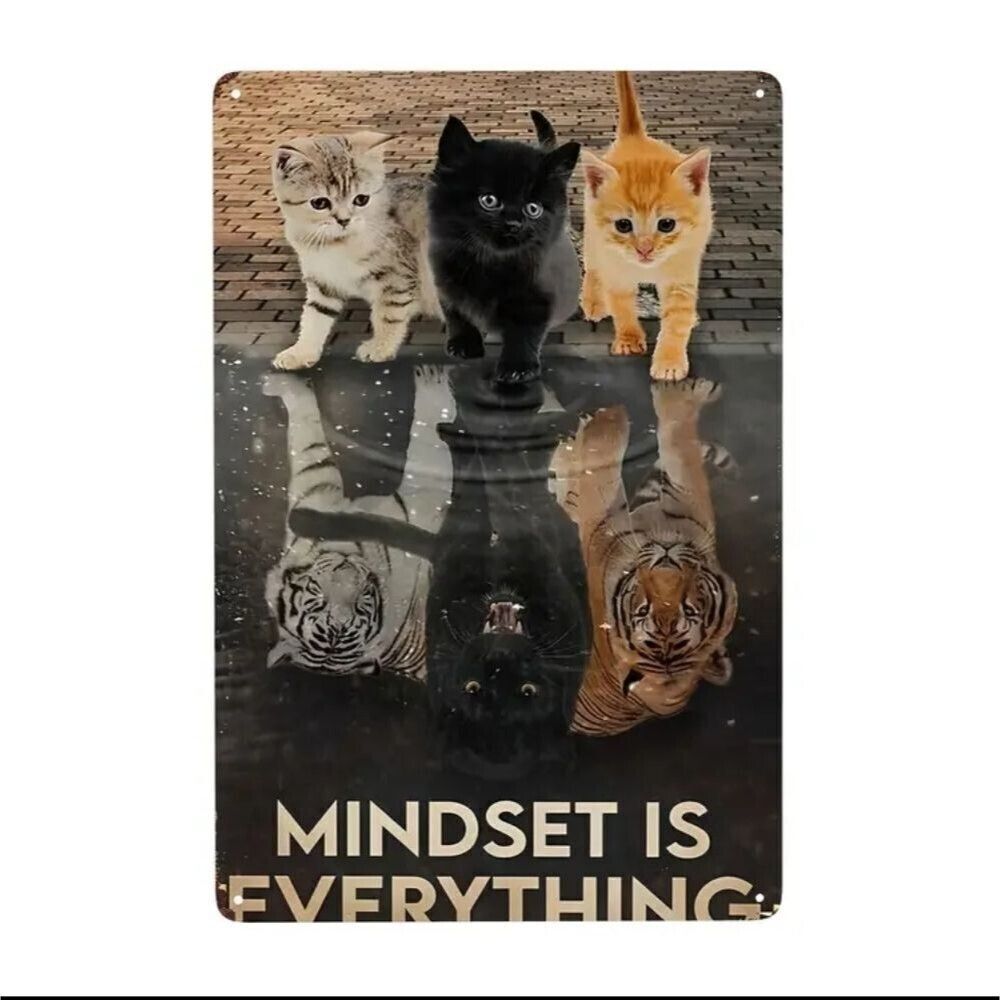 MINDSET is everything Cat feline wall sign